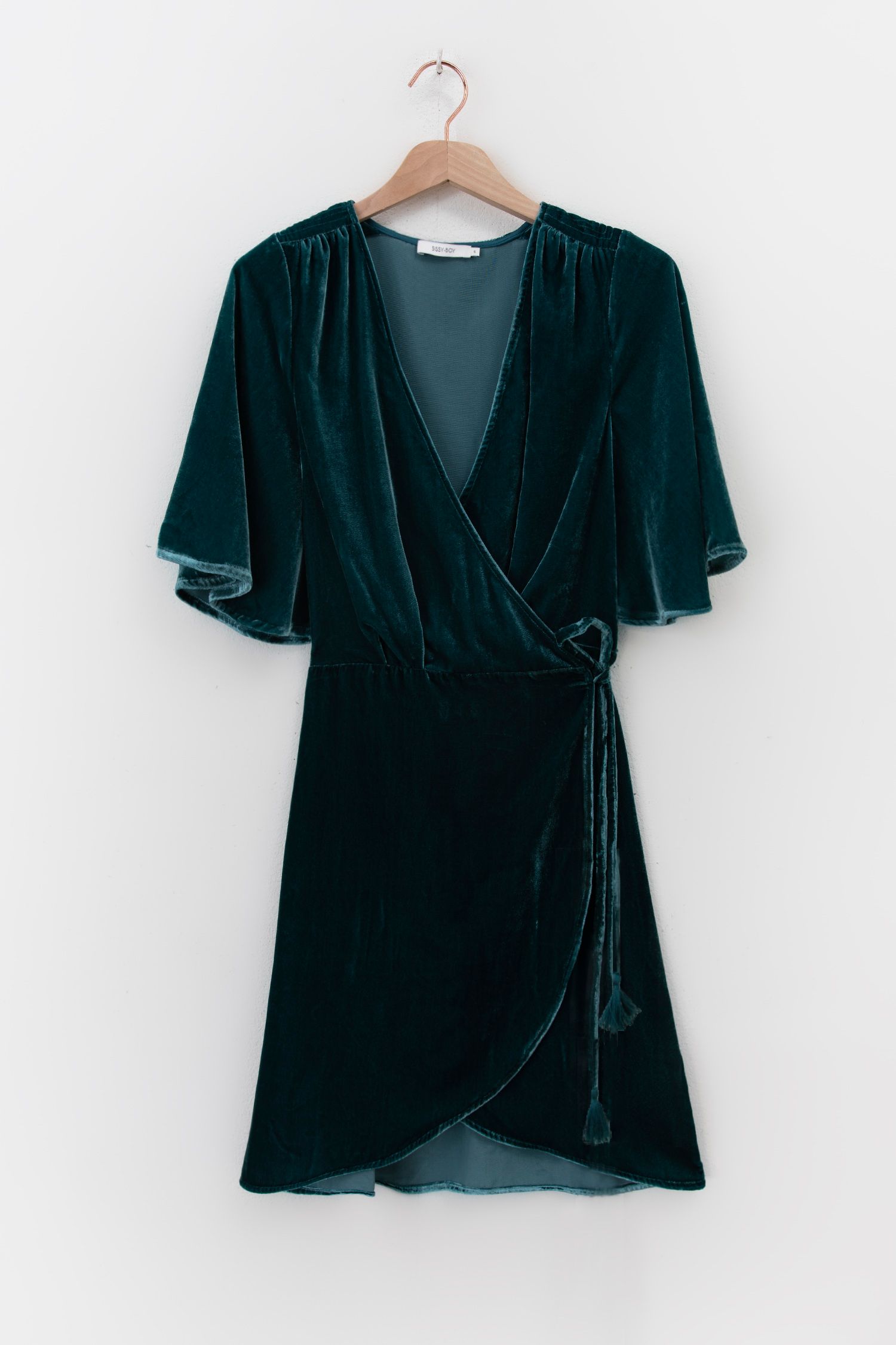 Wickelkleid aus samt Clearance